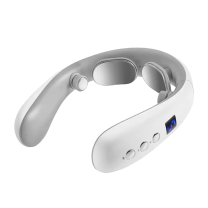 Electric Neck Massager EMS Pulse Rechargeable USB Cervical Traction Therapy Massage Stimulator Pain Relief Heating Function