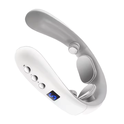 Electric Neck Massager EMS Pulse Rechargeable USB Cervical Traction Therapy Massage Stimulator Pain Relief Heating Function