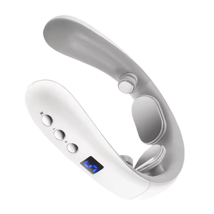 Electric Neck Massager EMS Pulse Rechargeable USB Cervical Traction Therapy Massage Stimulator Pain Relief Heating Function
